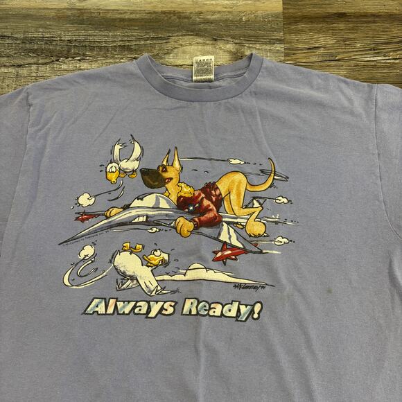 Vintage 1994 Always Ready McCartney Purple Comic Mens XL Funny Tee T-shirt - Picture 3 of 10